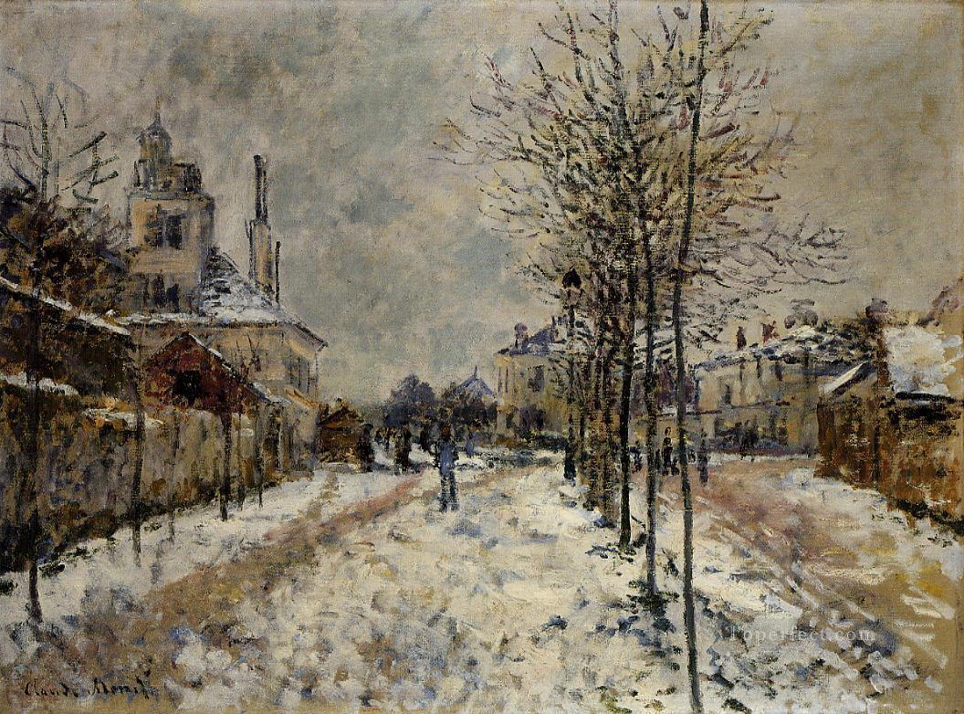 アルジャントゥイユのポントワーズ大通り 雪の影響 クロード・モネ油絵